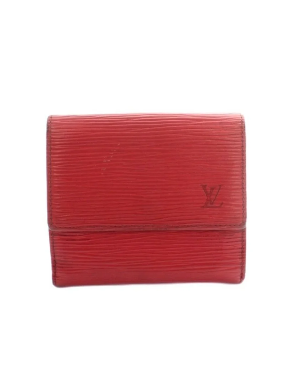 Louis Vuitton Epi Trifold Wallet Coin Purse Leather LV Logo Red